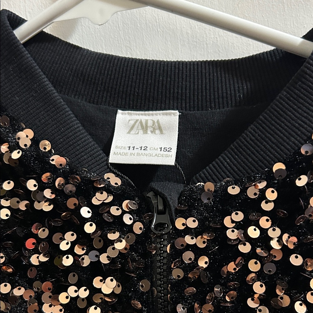 Zara Black and Gold Sequin Jacket